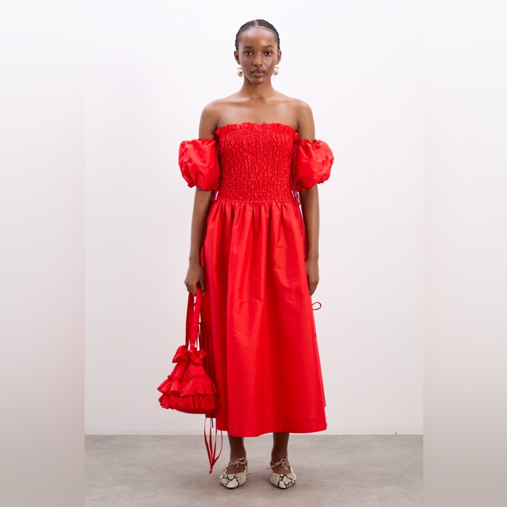 DAMSON MADDER Red Sita Multiway Midi Dress UK 14 US 10